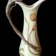 Ancienne carafe Art Nouveau céramique et anse bronze décor sirène/Anno 1906