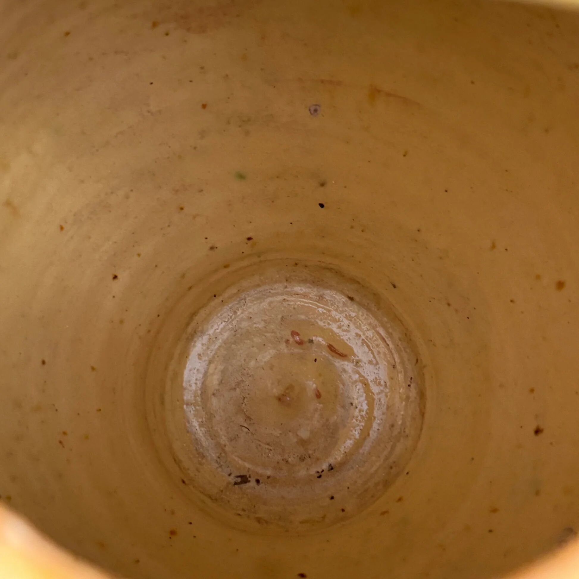 Ancient oil jar in glazed terracotta
