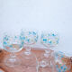 4 verres à pied a décor de myosotis