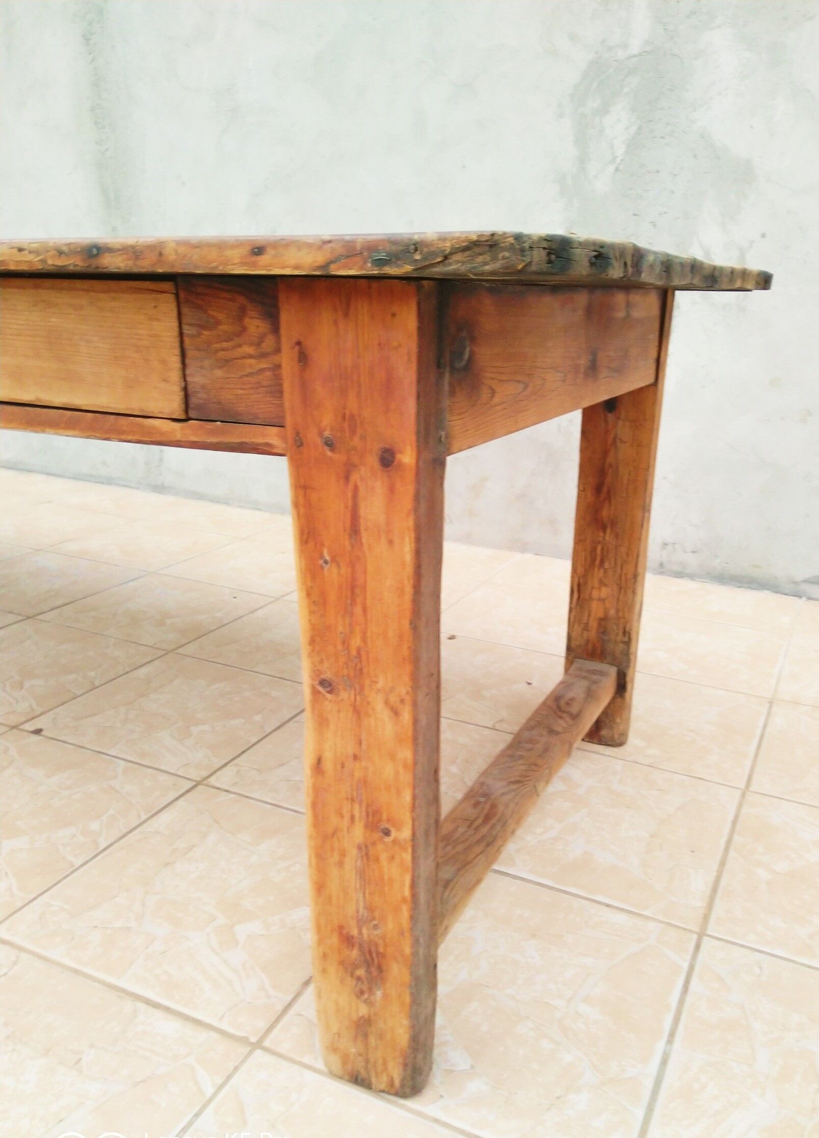 19th century larch farm table