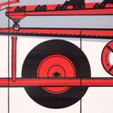Affiche murale de l’école d’une batteuse moissonneur 1968