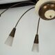 Large Italian Mid-Century Sputnik Brass Chandelier with Satin Glass, 1950s
