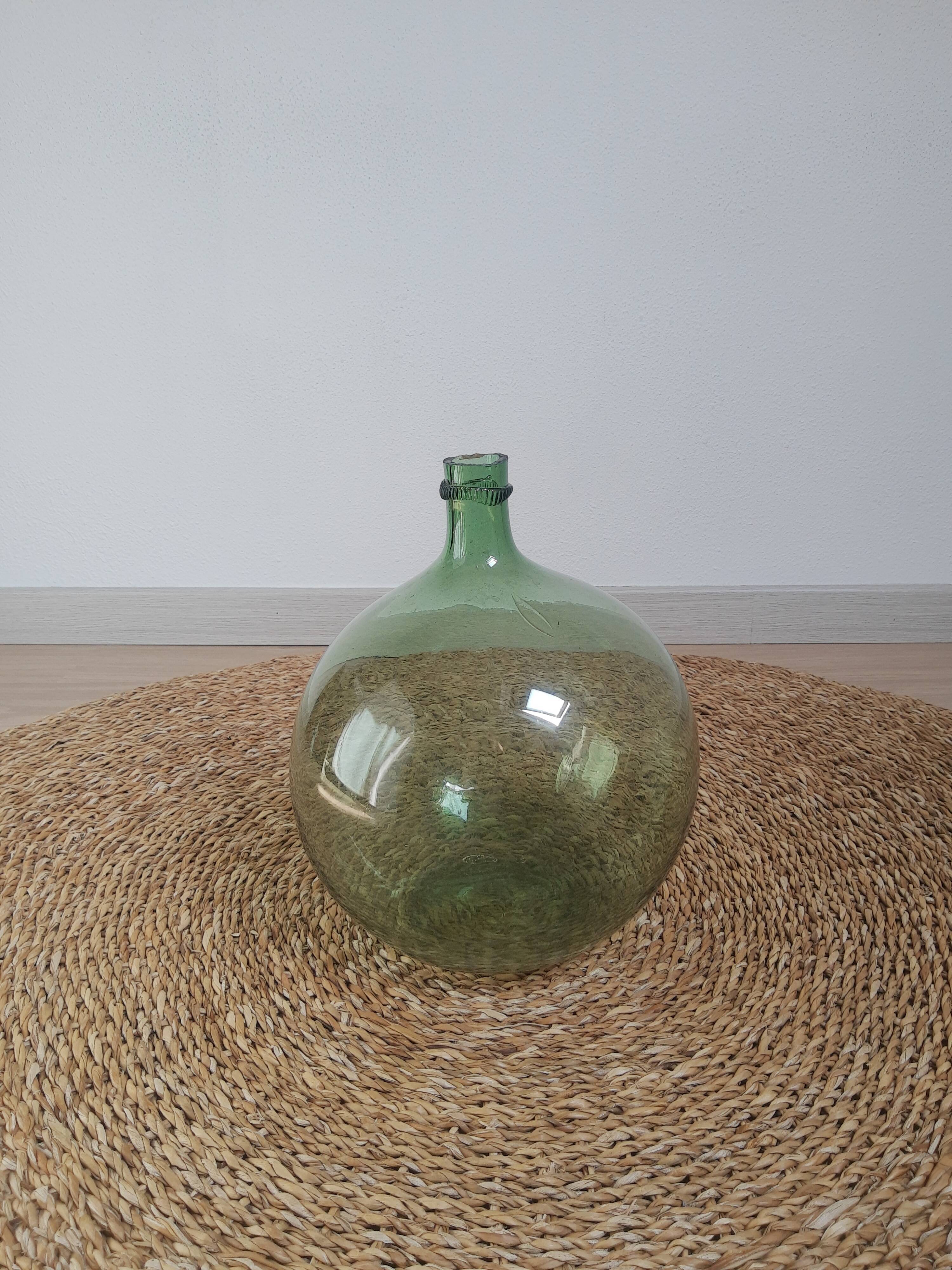 Dame-jeanne bonbonne en verre soufflé 10L vintage