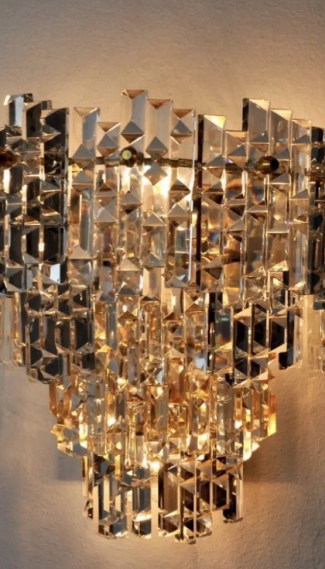Kinkeldey crystal glass wall light, Austria 1970
