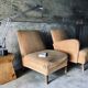 Armchair in wood and beige fabric, France 1940