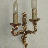 Brass wall lights.