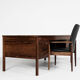 Executive desk in rosewood and leather by Søren Willadsen