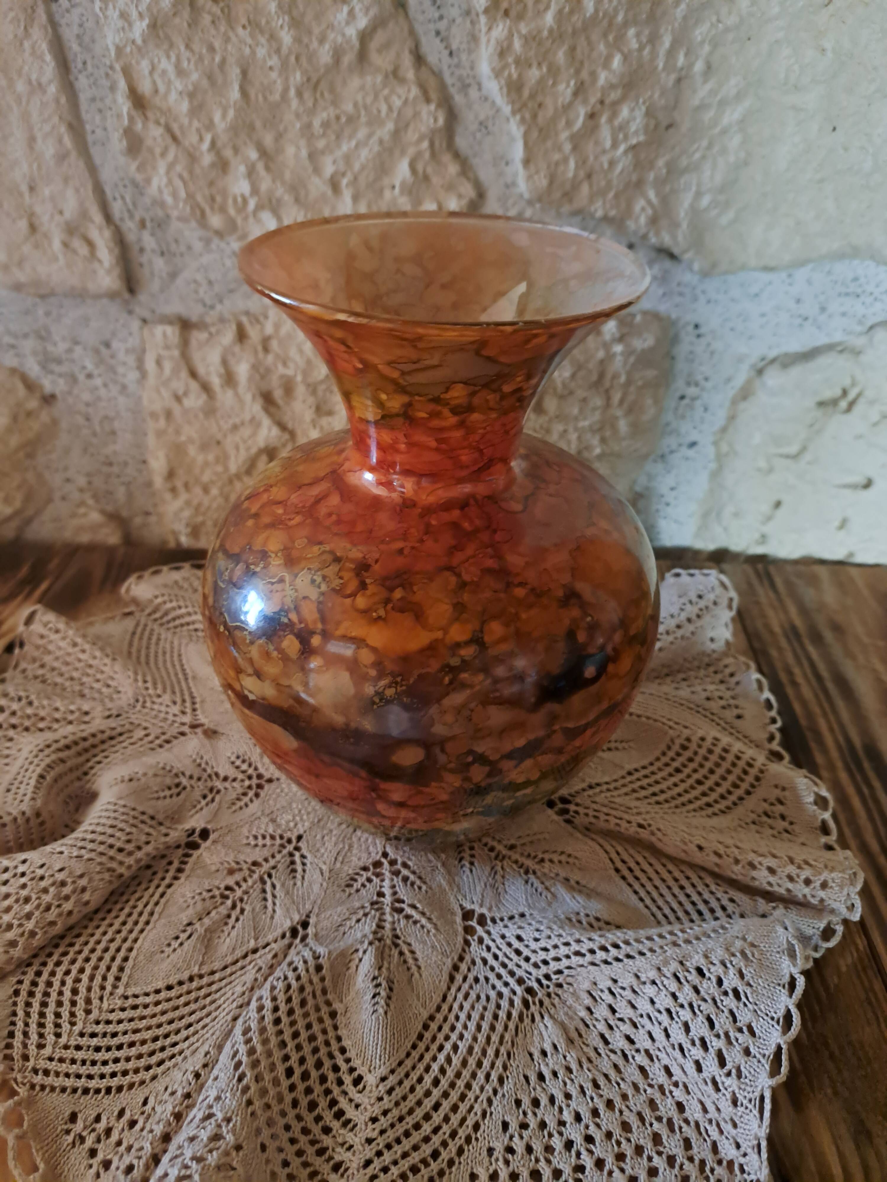 Jean Noël Bouillet vase lacquer on glass Mistigri Chapoutier