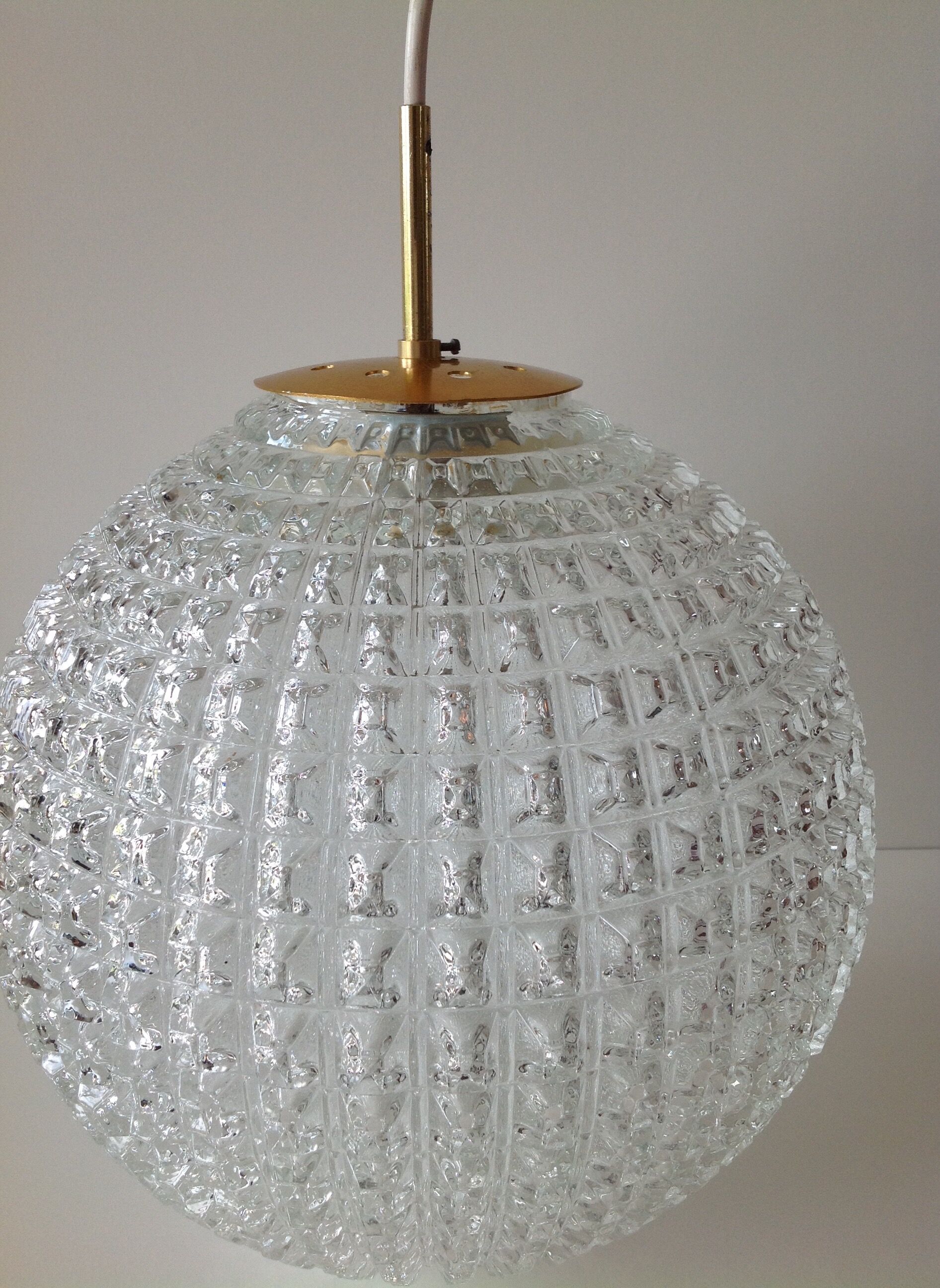 Suspension boule verre vintage
