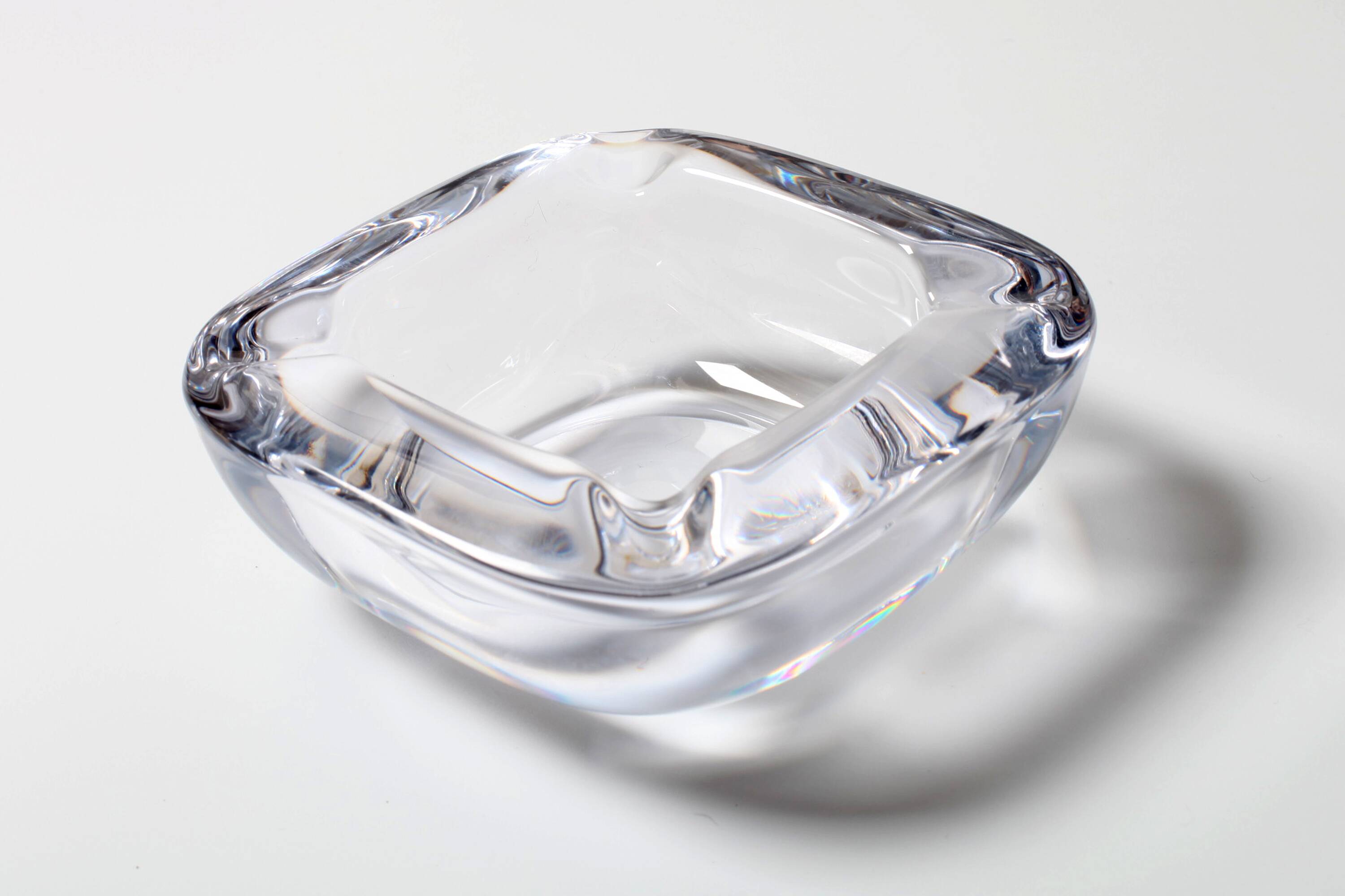 Vintage Heavy Crystal Ashtray / Vannes Le Chatel Crystal / France / 1980s