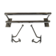 Set 2 patères porte manteau et porte serviette de salle de bain modernistes chromés mid century