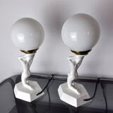 Pair of lamps "Woman with the ball" by Onices Eth 1980
