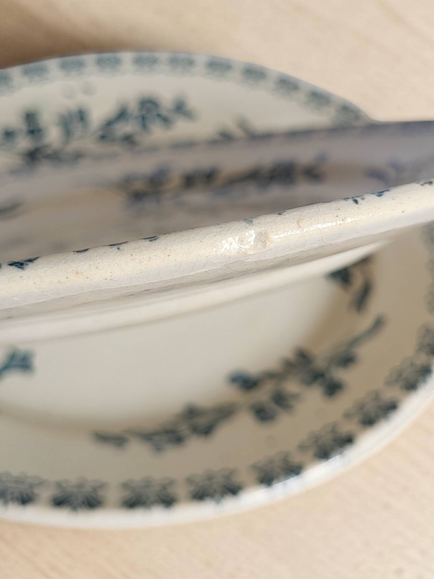 4 earthenware plates, Grigny — "Muguet" model