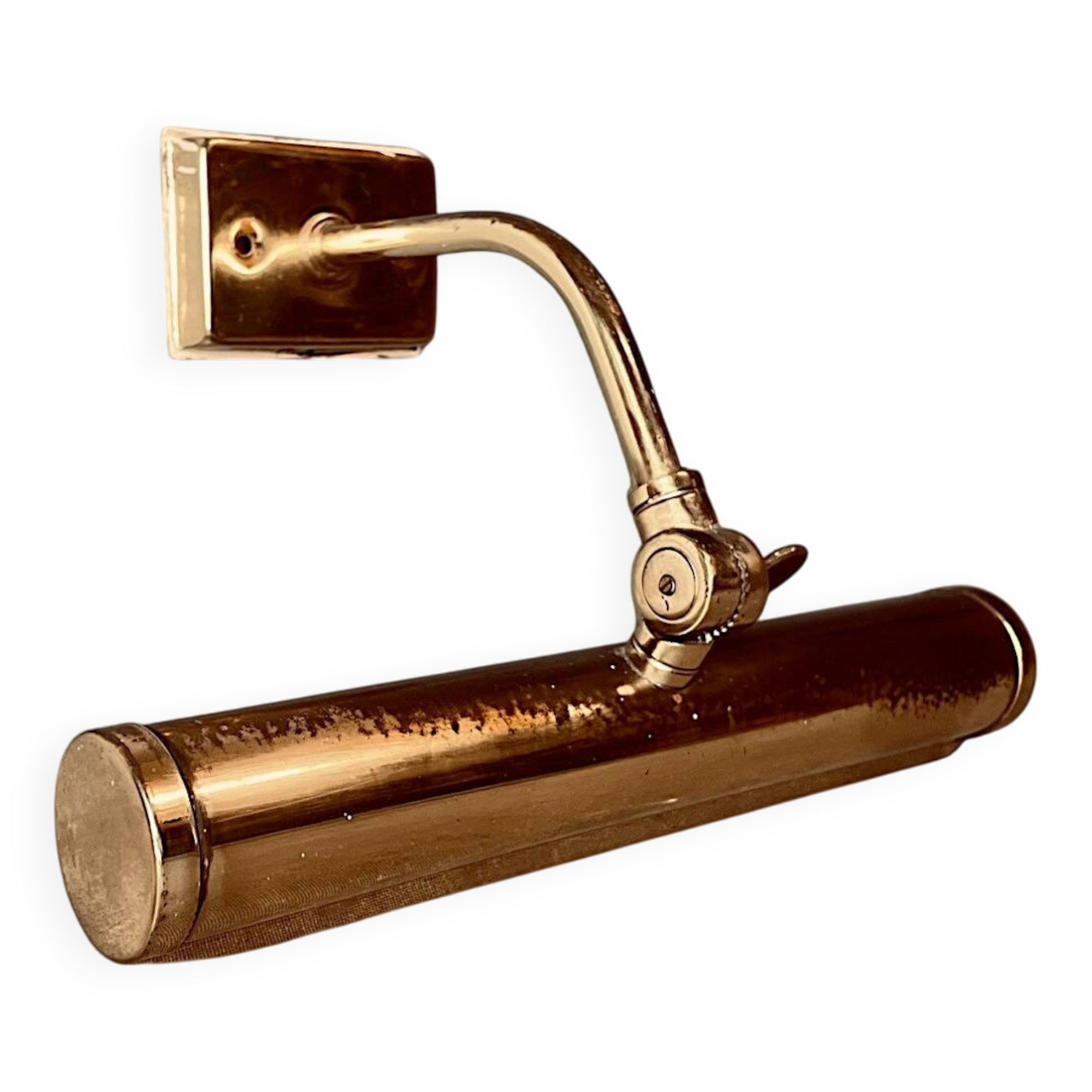 Industrial style aged brass wall art picture light