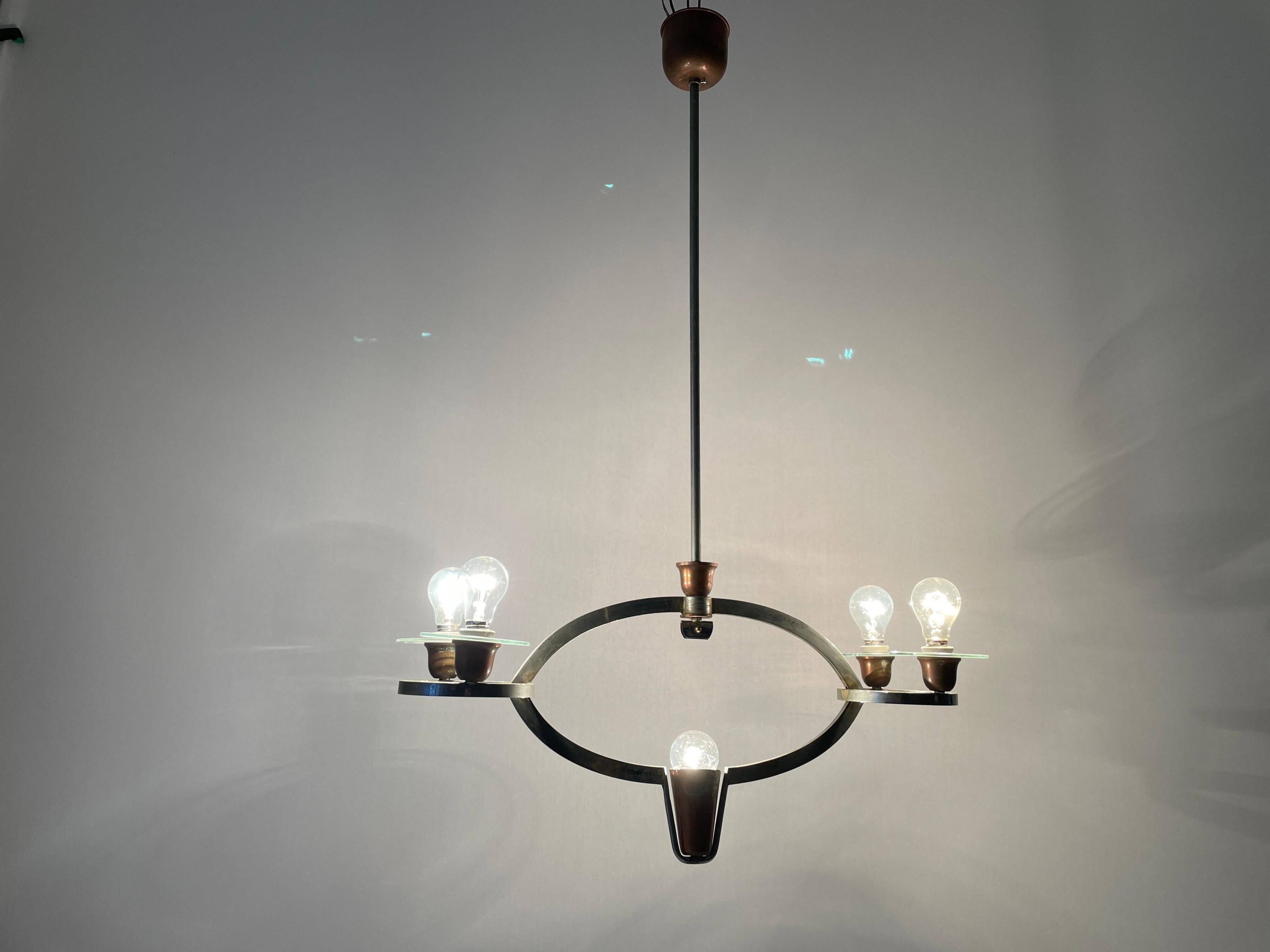 Art Deco chandelier attributed to Pietro Chiesa, 1940s, Italy.