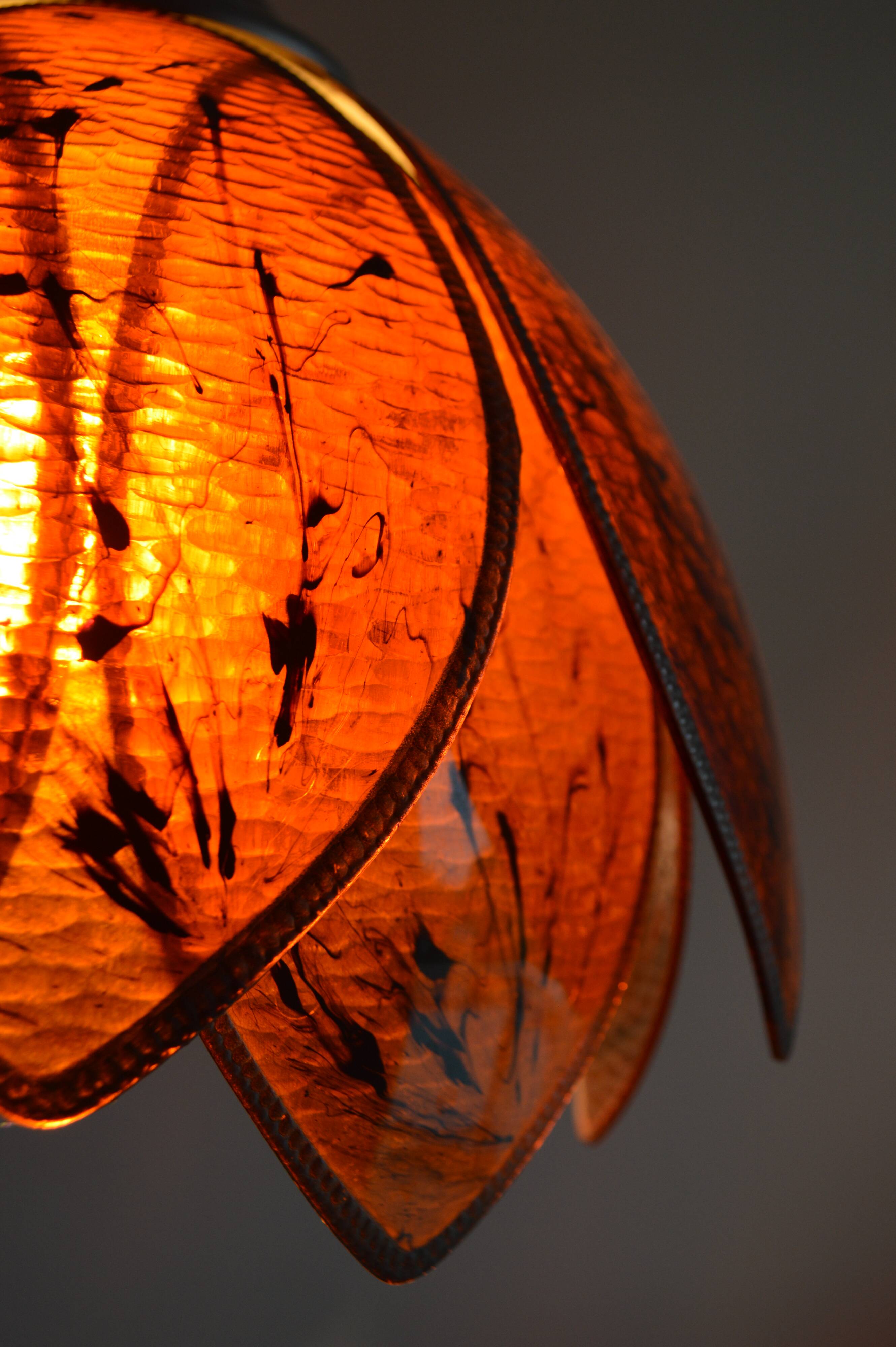 Chandelier pendant lamp in the shape of an artichoke design from the 70s