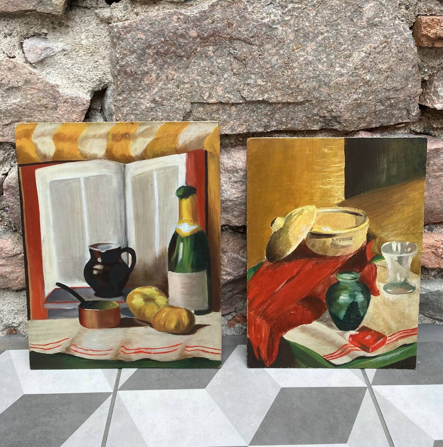 2 still lifes "Old-fashioned kitchen"