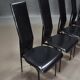 Chaises de salle à manger en cuir noir par Giancarlo Vegni et Gualtierotti pour Fasem, Italie, années 1980, ensemble de 6.