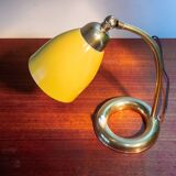 Lampe des années 50 laiton et métal moutarde, superbe