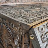 Antique 19th-century Chinese secretary with dragon woodcarving