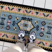 Tapis vintage français Savonnerie fait main en laine – 71 x 128 cm – 1960s