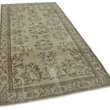 Handwoven anatolian beige carpet 140 cm x 275 cm