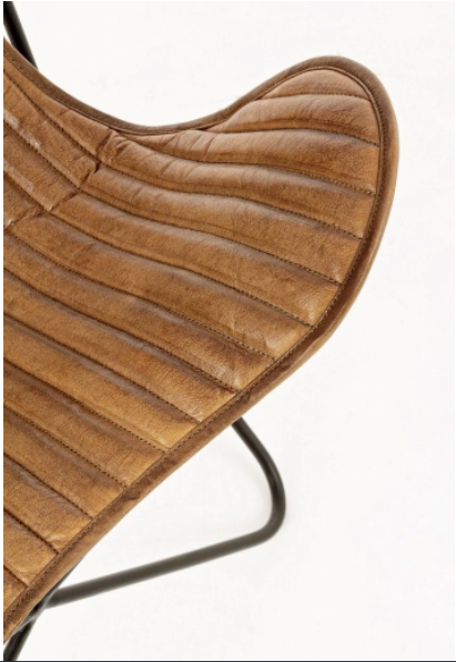 Leather butterfly armchair