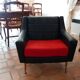 Armchair in skaï and velvet