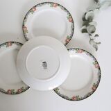 Set of 4 dessert plates Digoin Sarreguemines, vintage French, authentic, rare