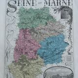 France Seine et Marne Ancient Geographical Map drawn up by A. Vuillemin ...