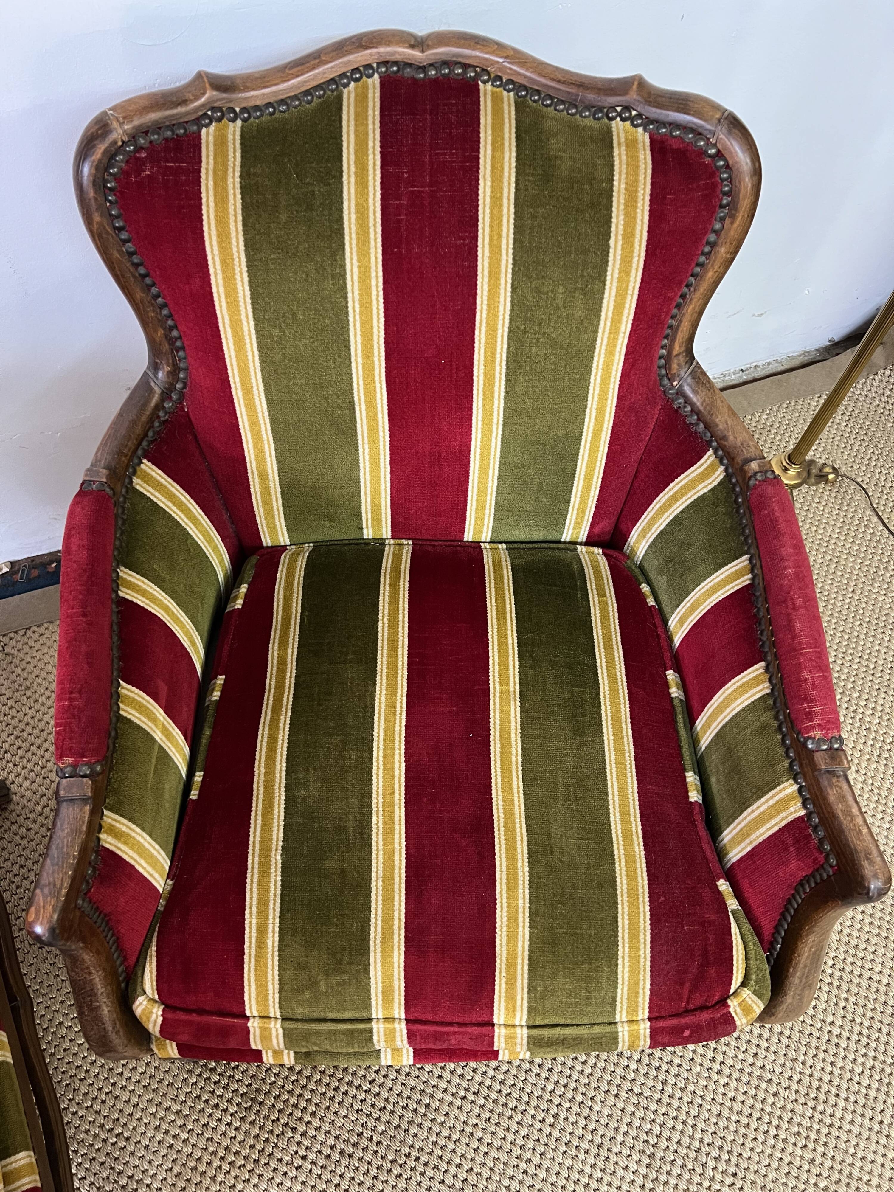 Pair of vintage convertible armchairs