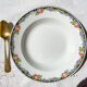 8 Digoin opaque porcelain soup plates with floral pattern "3984" ~