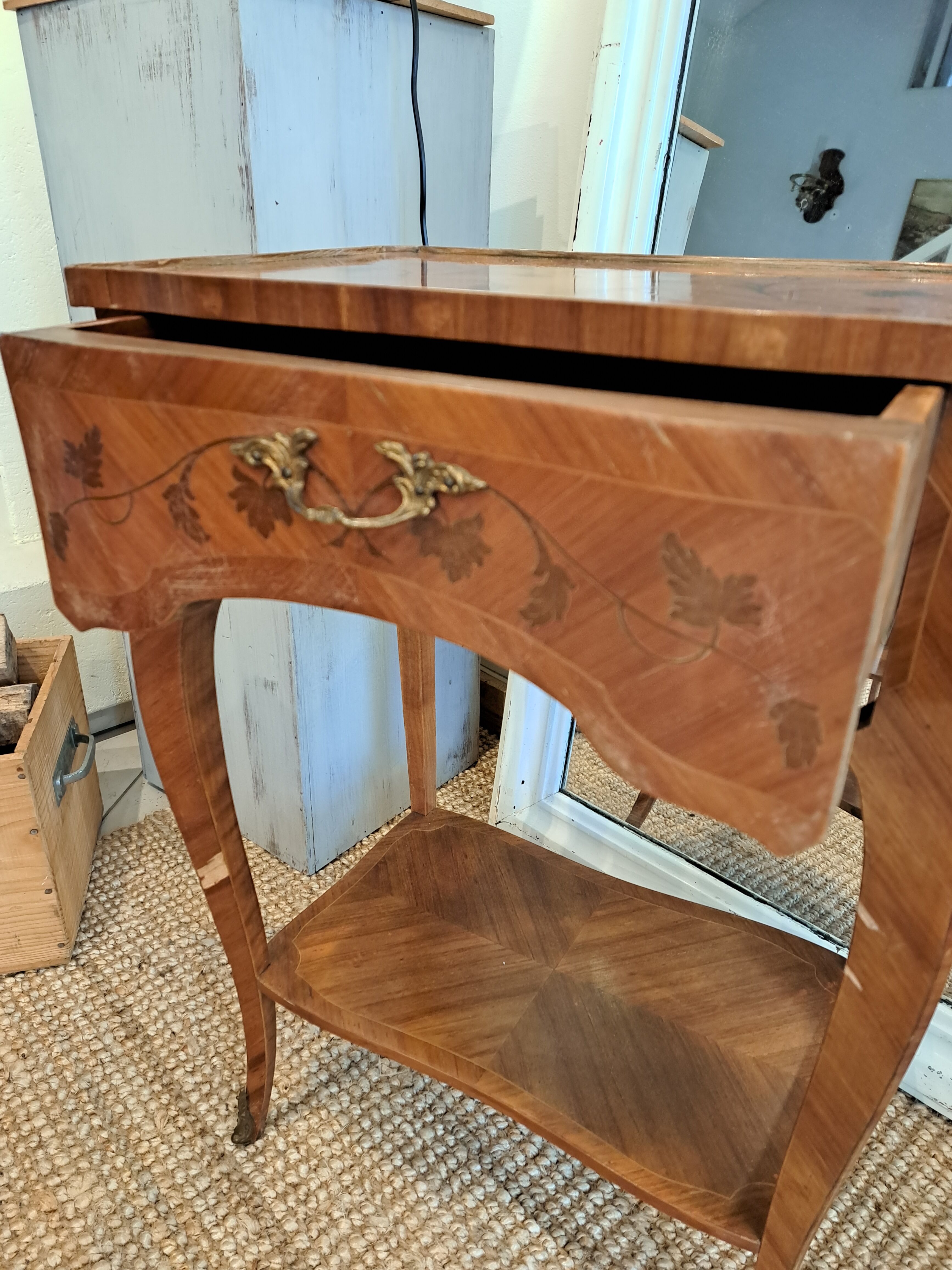 Pair of marquetry tables