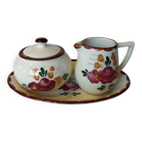 Longchamp Agen model sugar bowl and creamer on tray