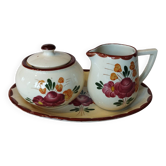 Longchamp Agen model sugar bowl and creamer on tray