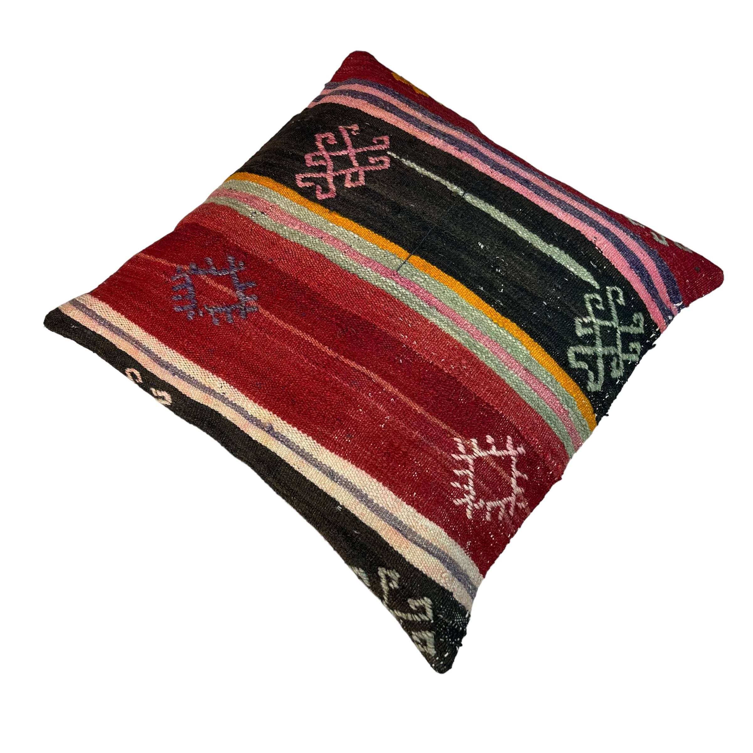 Housse de coussin Kilim turc vintage, 55 x 55 cm