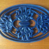 Blue enameled cast iron trivet