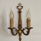 Large Vintage French Bronze Baroque Style Bronze Double Wall Light 5413