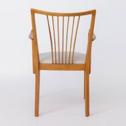 Vintage 1950s German Armchair | Solid Beech Wood | Newly Upholstered Chair