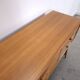 Vintage teak Danish chest of drawers with high slanted legs, side table, sideboard.