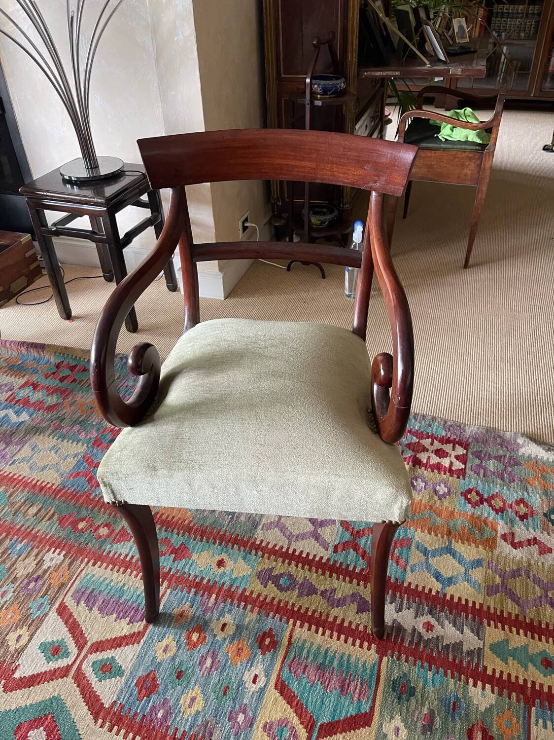 Fauteuil XIX Acajou Carver Régence Empire