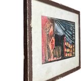 Miniature drawing under glass