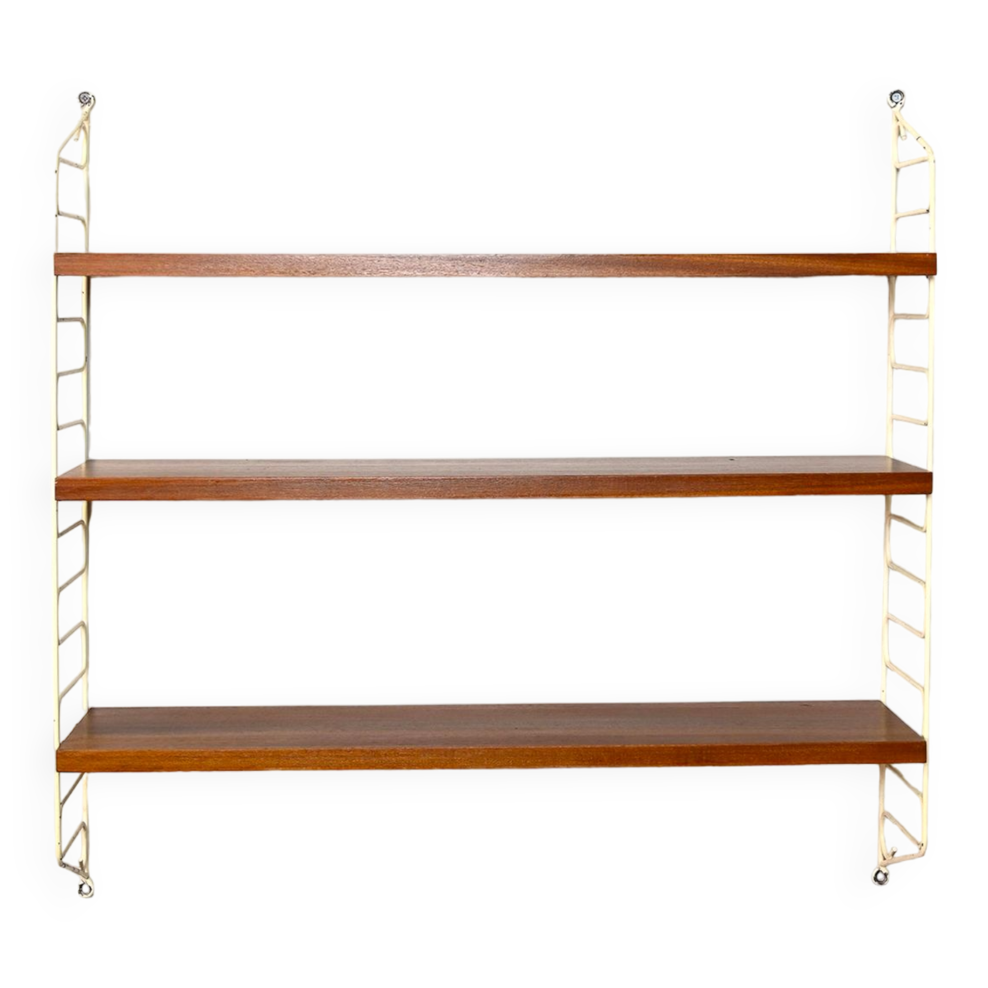 Swedish wood and metal shelving unit