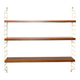 Swedish wood and metal shelving unit