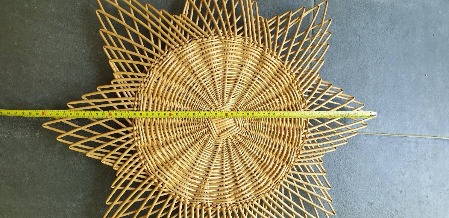 Rattan sun mirror 60 cm
