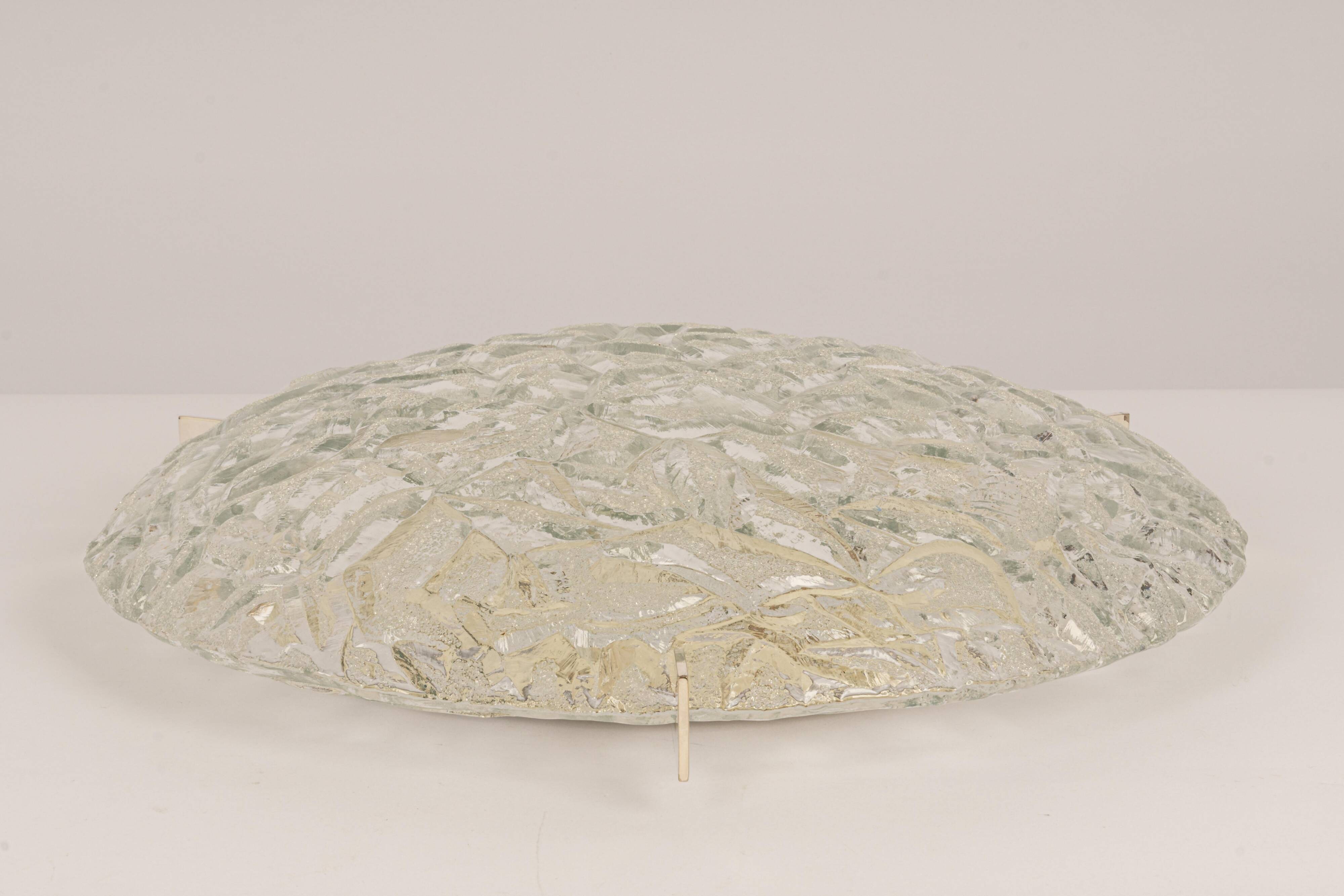 1 of 3 large Murano glass ceiling lights by Kaiser, Germany, 1960s.