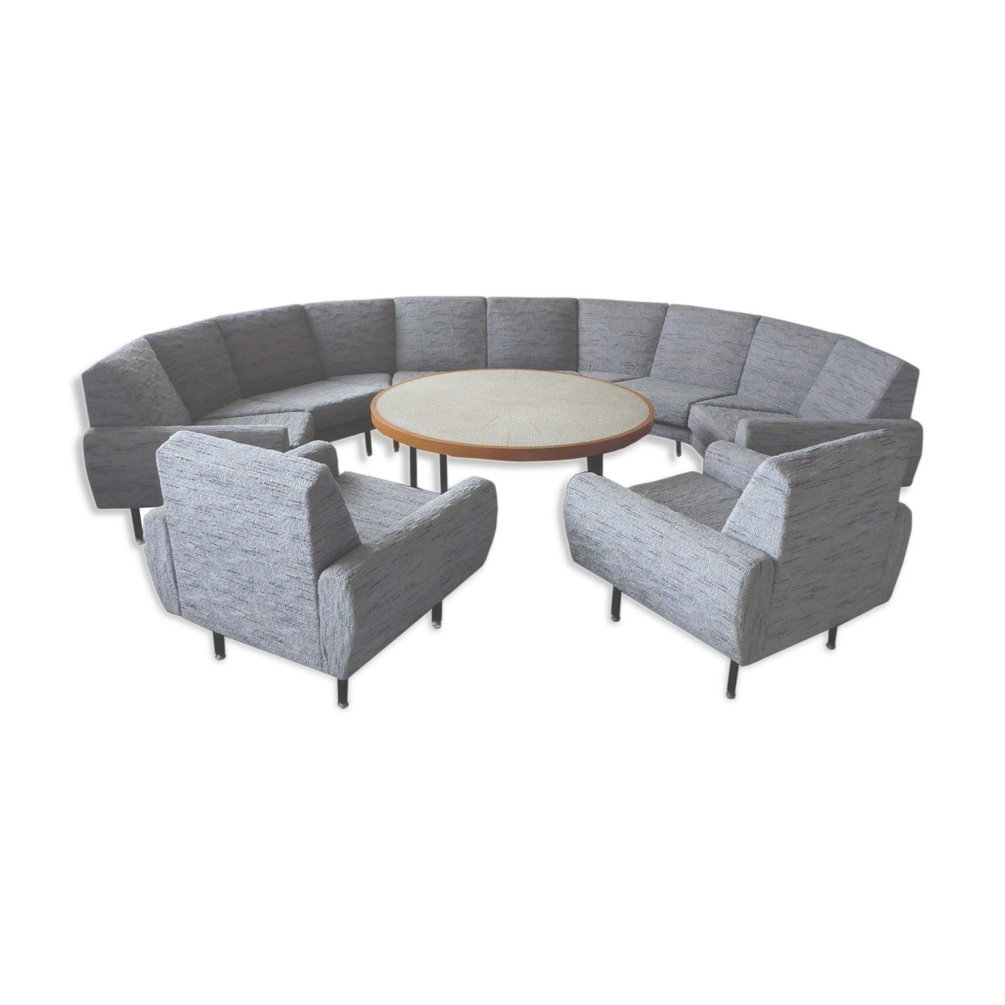 Sofa sofa Arc XXL and 2 Danish armchairs of the years 60/70