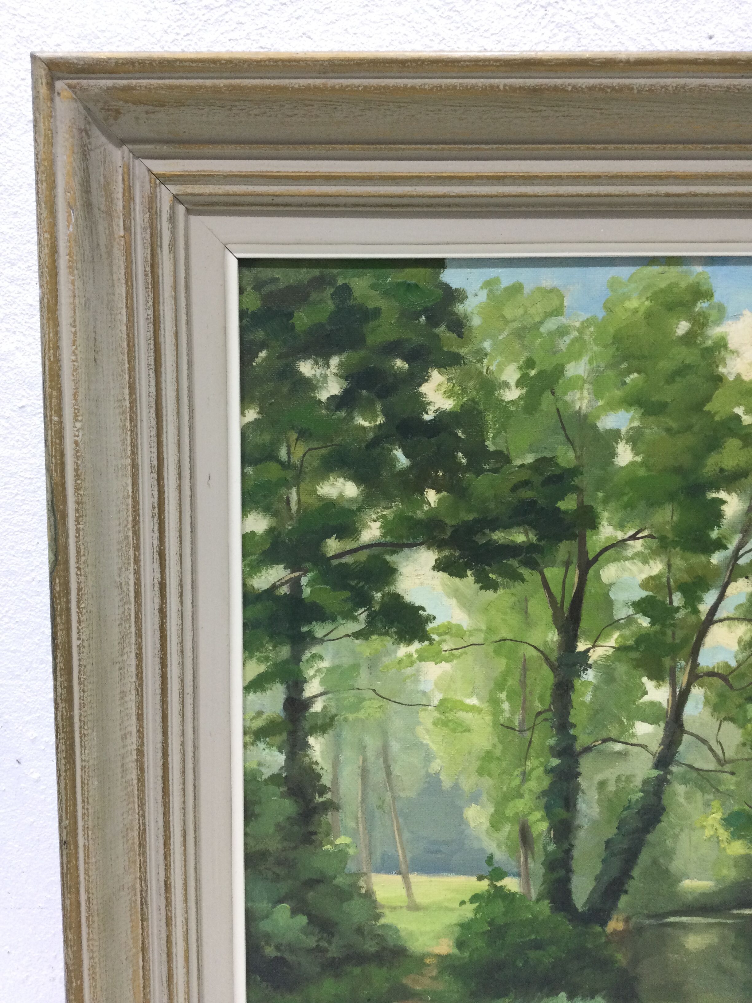 A. Ledieu – Oil on canvas "Bassin d'Hermes"