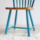 Pair of vintage Scandinavian Windsor chairs with blue bars