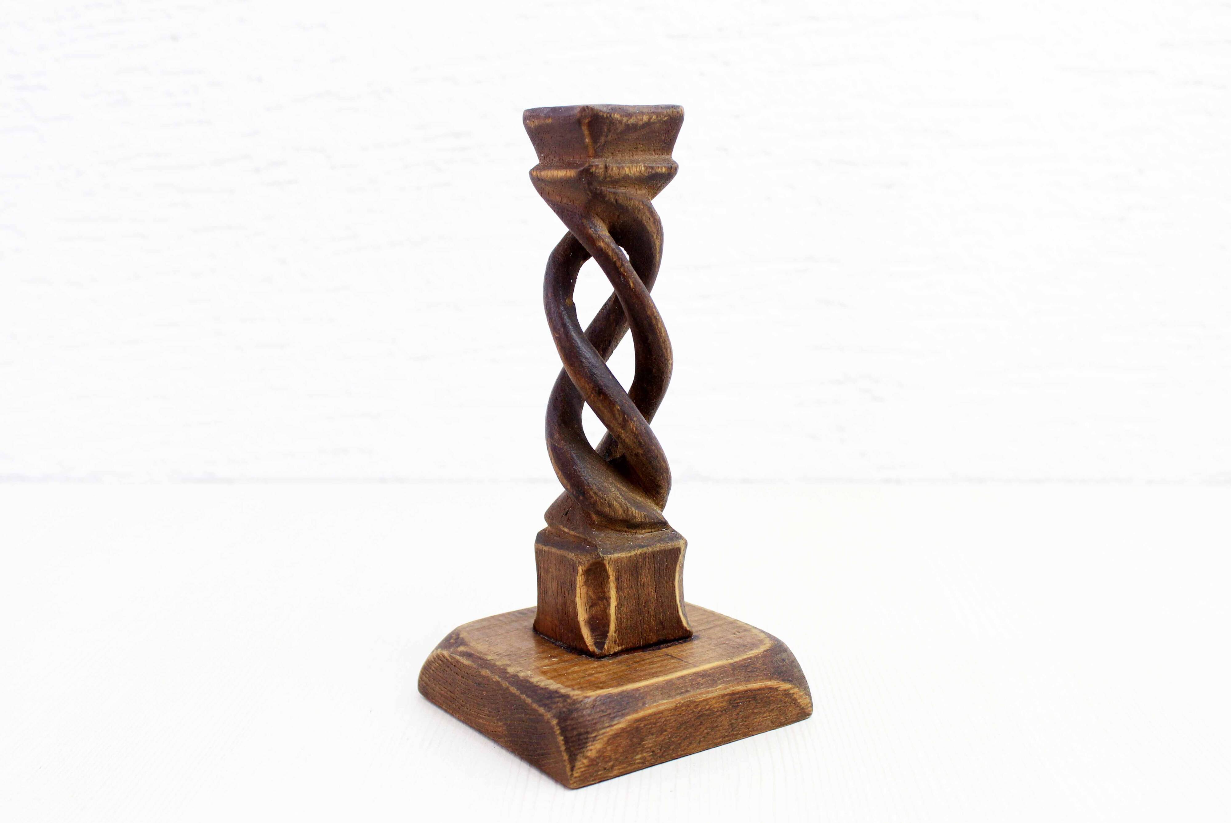Carved wooden candle holder 1950